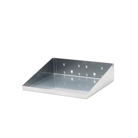 Triton Products 12 In. W x 10 In. D Silver Epoxy Coated LocBoard Steel Shelf with 6 Holes for Garment Hangers 56120-SLV